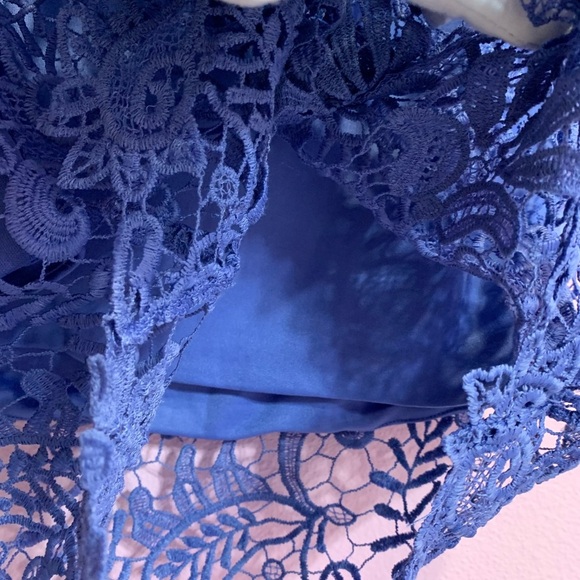 VTG bebe Blue crochet lace skirt 00 - Picture 5 of 11